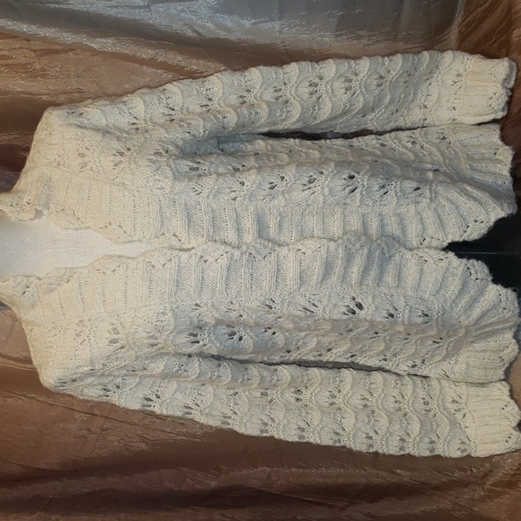 DKNY Jeans Womens Open Knit Open Front Cardigan - Picture 1 of 7